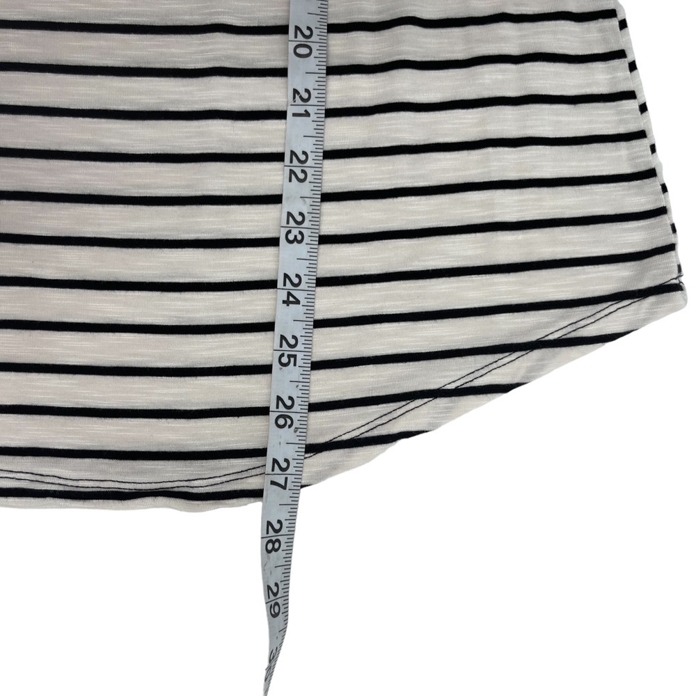 Maurices Striped Shirt Ruffle Cuffs Black White Size Large - Picture 9 of 10